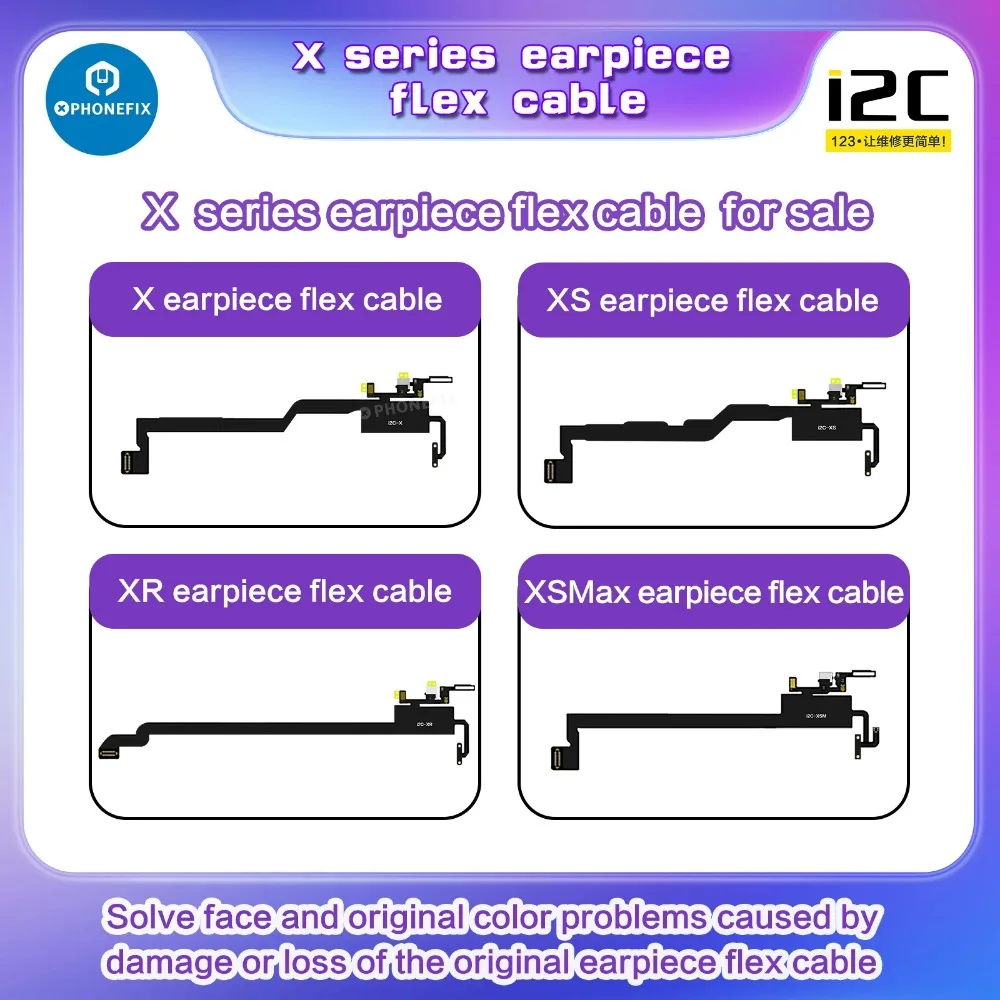 i2C i6S Receiver FPC Detection Board Earpiece Proximity Sensor Flex Cable For iPhone 8 -14PM / iPad Pro True tone Face ID Repair