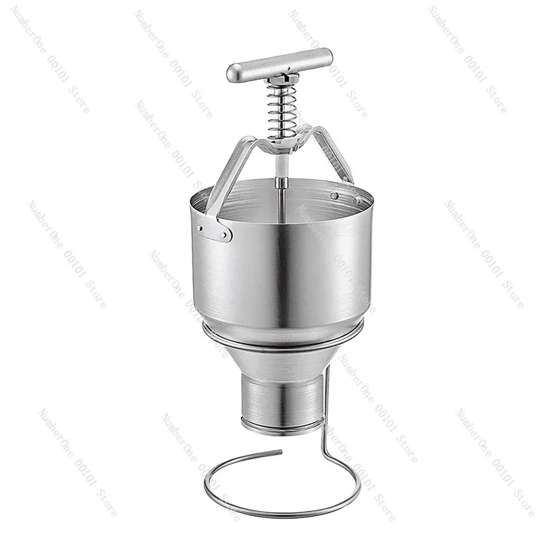 Commercial Waffle Batter Dispenser Pancake Batter Funnel Squeeze Depositor Stainless Steel Pastry Hopper with Trigger Handle