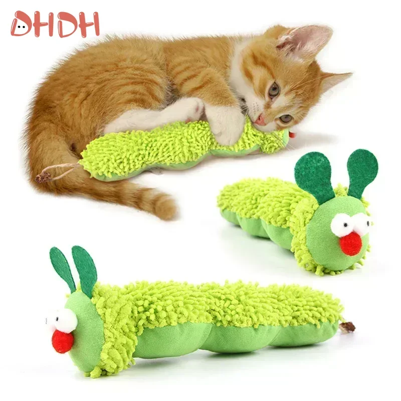 Pet Supplies Caterpillar Shaped Plush Cat Toy Contains Catnip Self Pleasure Boredom Relief Interactive Play Simulation Pillow