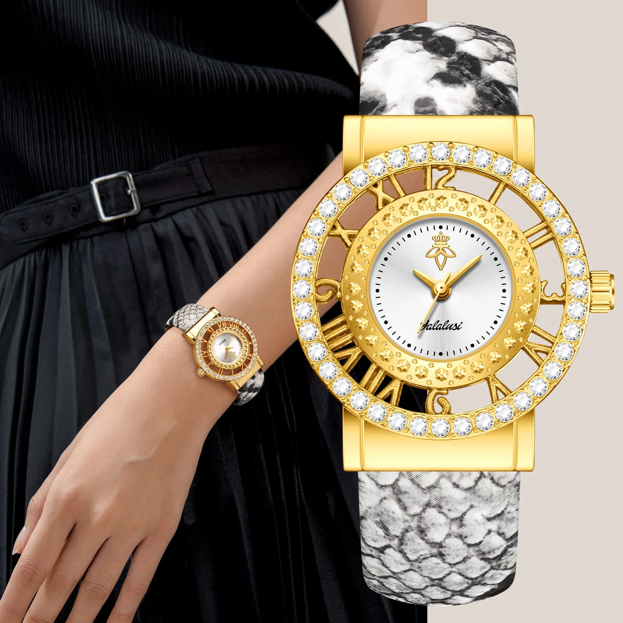 YaLaLuSi Fashionable Ladies’ Adjustable Bracelet Watch with a Skeletonised Dial Design – a niche, Distinctive Timepiece Reloj