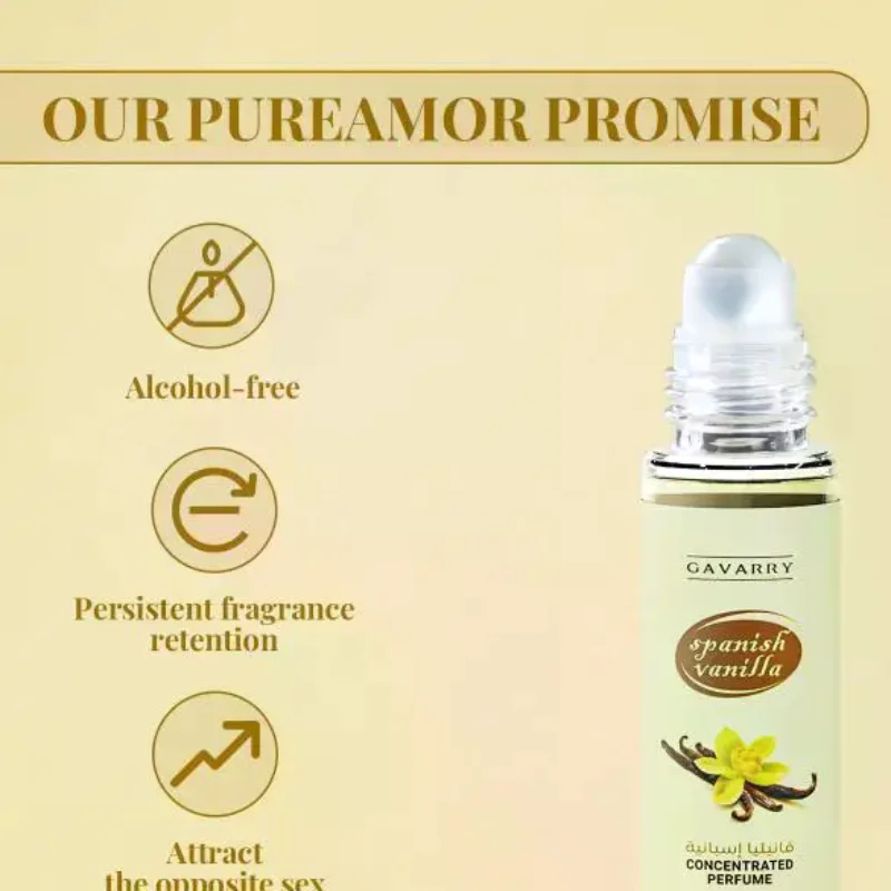 

10ml Roll On Oil Deodorant For Body, Long Lasting Fragrance Vanilla Concentrated Oil Roll-On For Unisex