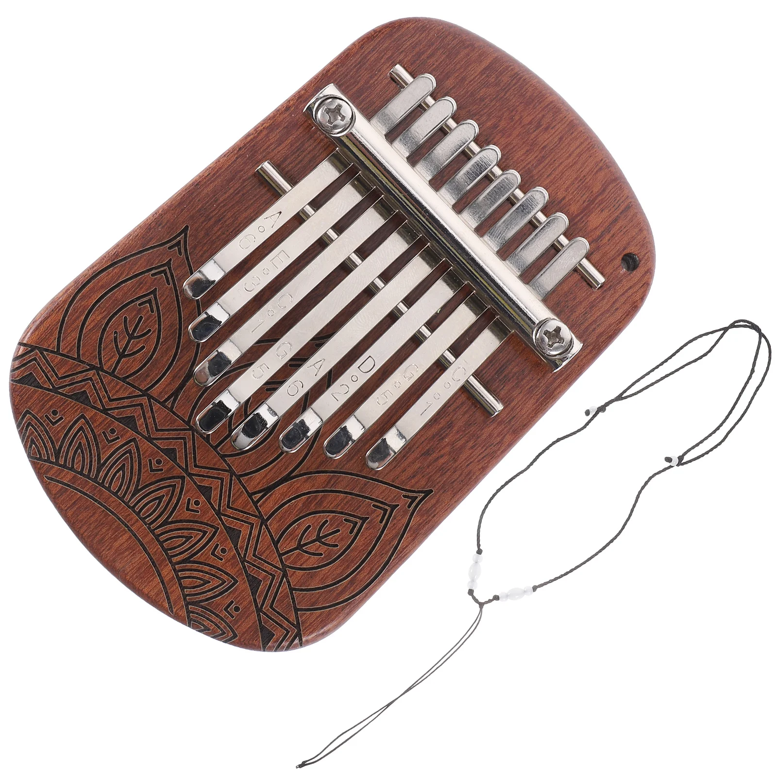 

Creative 8-Key Mini Kalimba Thumb Piano Durable Wooden Portable Finger Instrument For Beginners Kids Adults Patterned Design