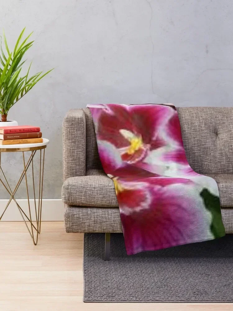 Nice orchids. Throw Blanket Custom Hairy Retros Bed Blankets