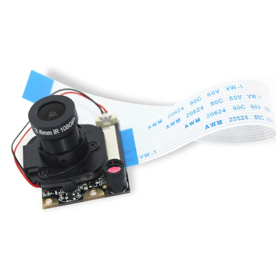 Modulo fotocamera OV5647 5MP con obiettivo da 3.6mm con messa a fuoco regolabile per Raspberry Pi 2/4/3B + 1080P 75 gradi IR-CUT interruttore