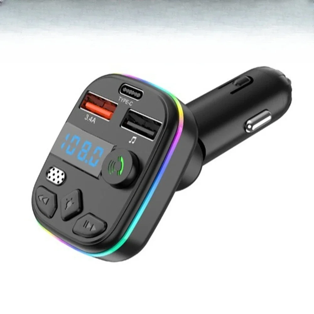 Car Phone Charger Car FM Transmitter Support TF Card U Disk Hands-Free MP3 Player Radio MP3 Player Bluetooth-Compatible Adapter view 3