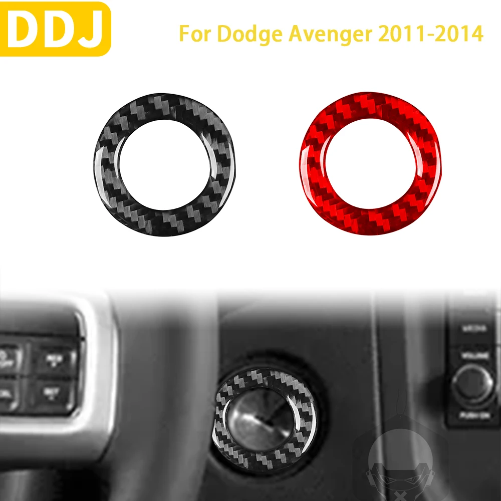 

For Dodge Avenger 2011 2012 2013 2014 Accessories Carbon Fiber Car Interior Key Start Ring Trim Sticker Decoration