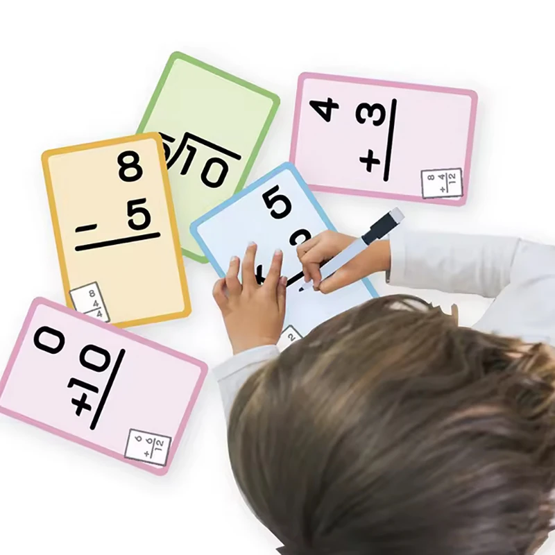 36 Teile/satz Mathematik Addition Subtraktion Multiplikation Division Löschbaren Wiederverwendbare Anzahl Lernen Karten kinder Mathematik Lehrmittel