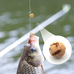 20x Floats Natural Cork Ball Unfill Beads Beans Carp Fishing Boilies No Smell Lure Floating Bottom Hair Rig Fishing Bait