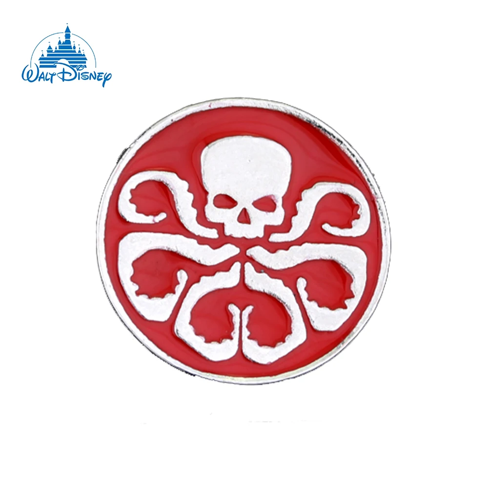 Disney Marvel HYDRA Button Brooch Clothes Fashion Accessories Supervillain Organize Icon Enamel Lapel Pin Badge For Fans