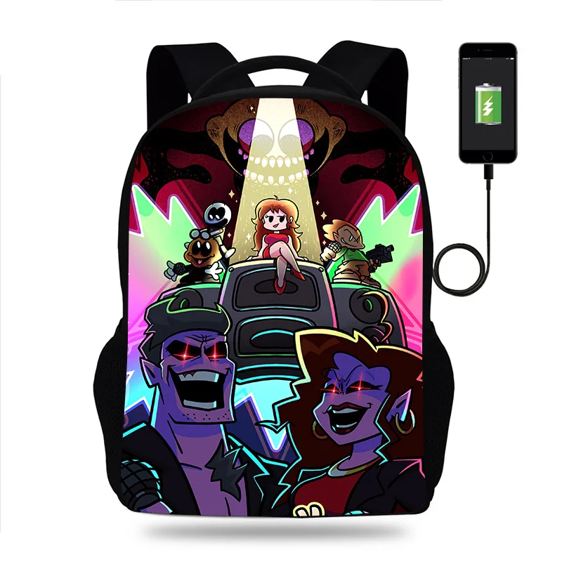 New Friday Night Funkin Backpack Boys Girls School Bag Teenager USB Charging Daily Travel Backpack Student Schoolbags Mochila