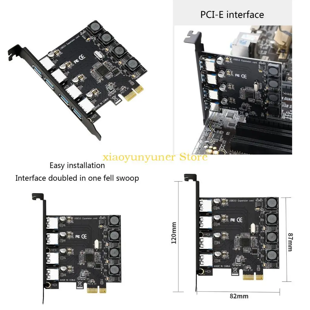 

P9JB 4 Port USB PCIe Card Card PCI для Express PCIE USB Hub Adapter 4-порта USB3.0 Controller Extender Cards для