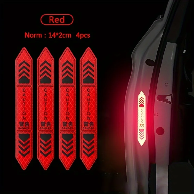 Night Reflective Stickers Car Door Opening Warning Stickers Door Stickers Decorative Stickers Body Reflective Car Stickers Sheet