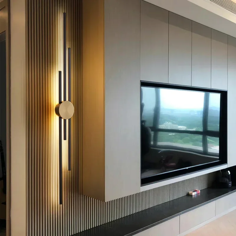 LED Modern Long Wall Lamp for Living Dining Room Loft Wall Mounted Sconce Decoration Bedroom Bedside Light Staircase Fixture