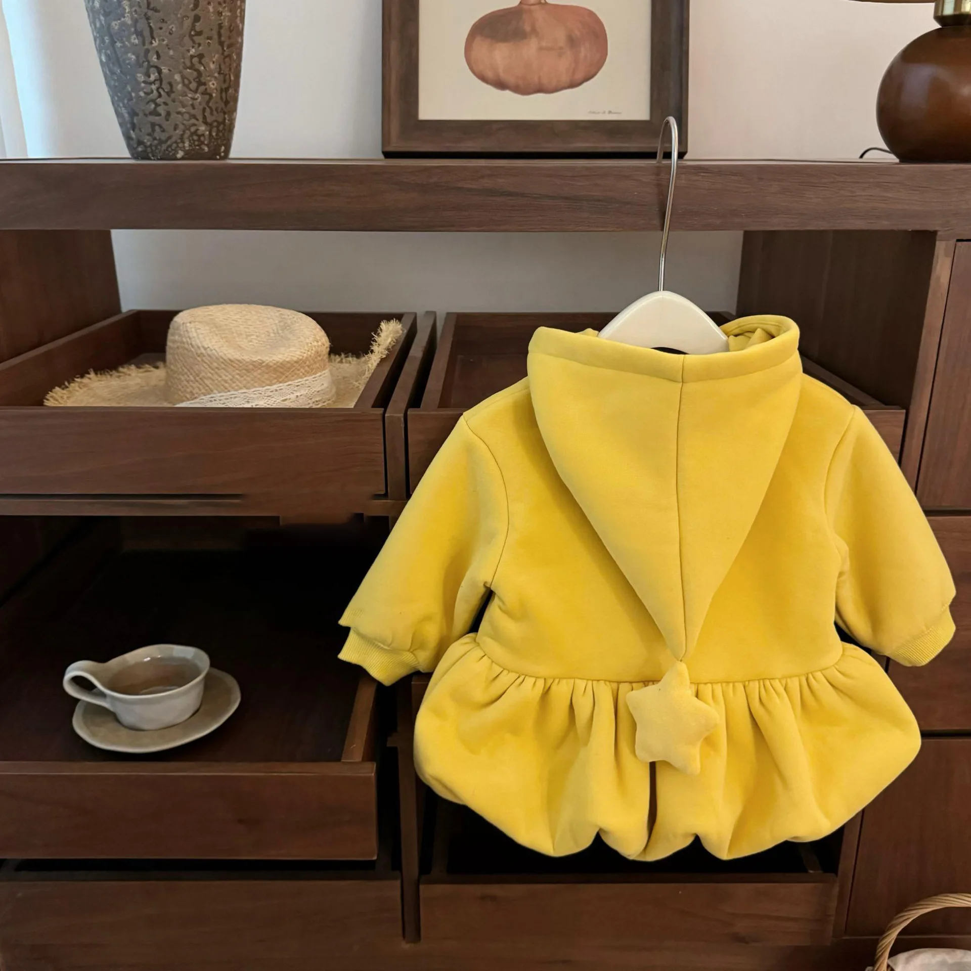 Korean Style Baby Girl with Three-dimensional Stars and Fluffy Western Style Cute Flower Bud Guard Dress Top