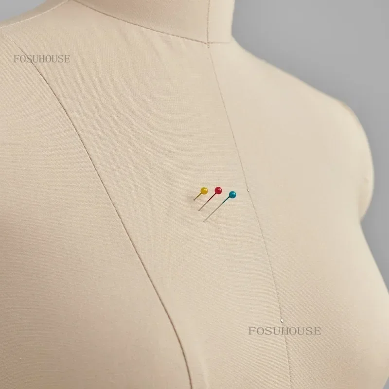 المنزلية الإناث نصف طول العارضات تصميم النمذجة الملابس المعرضة DIY بها بنفسك لوازم الخياطة الملابس مع رف شاشة معدني G