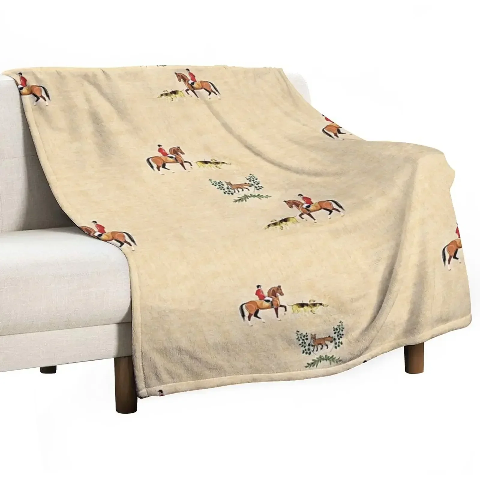 

English country foxhunt Throw Blanket warm winter Kid'S Luxury Blankets Sofas Of Decoration Blankets