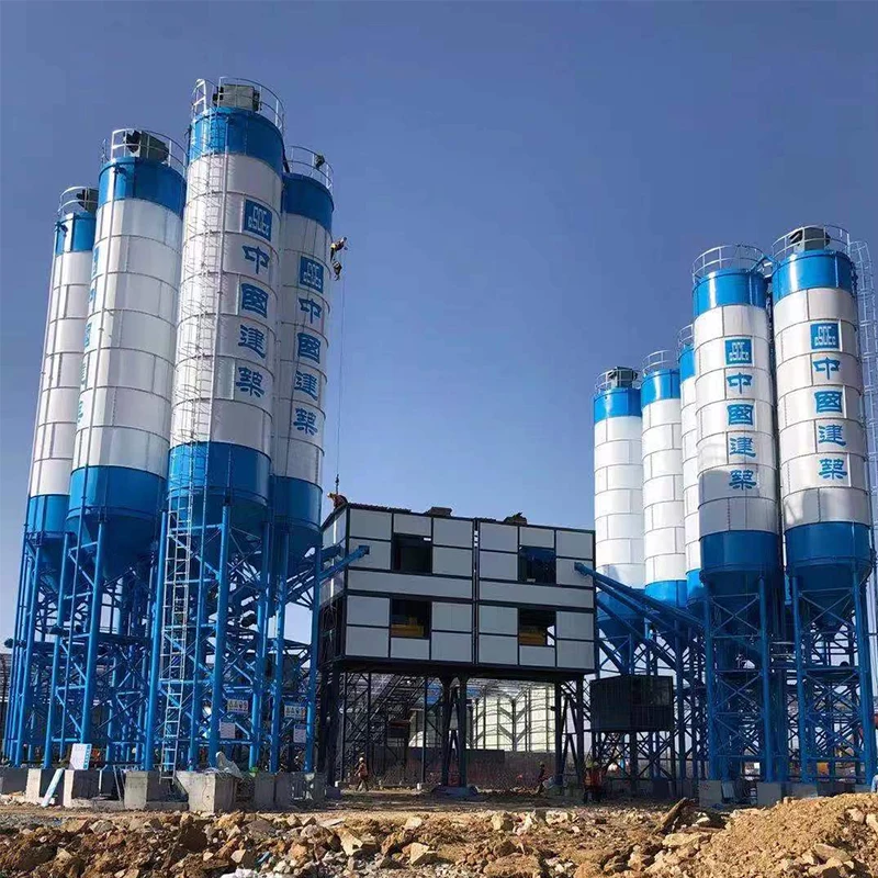 35m3/h Button Type Semi-Auto Skip Hopper Concrete Batching Production Line