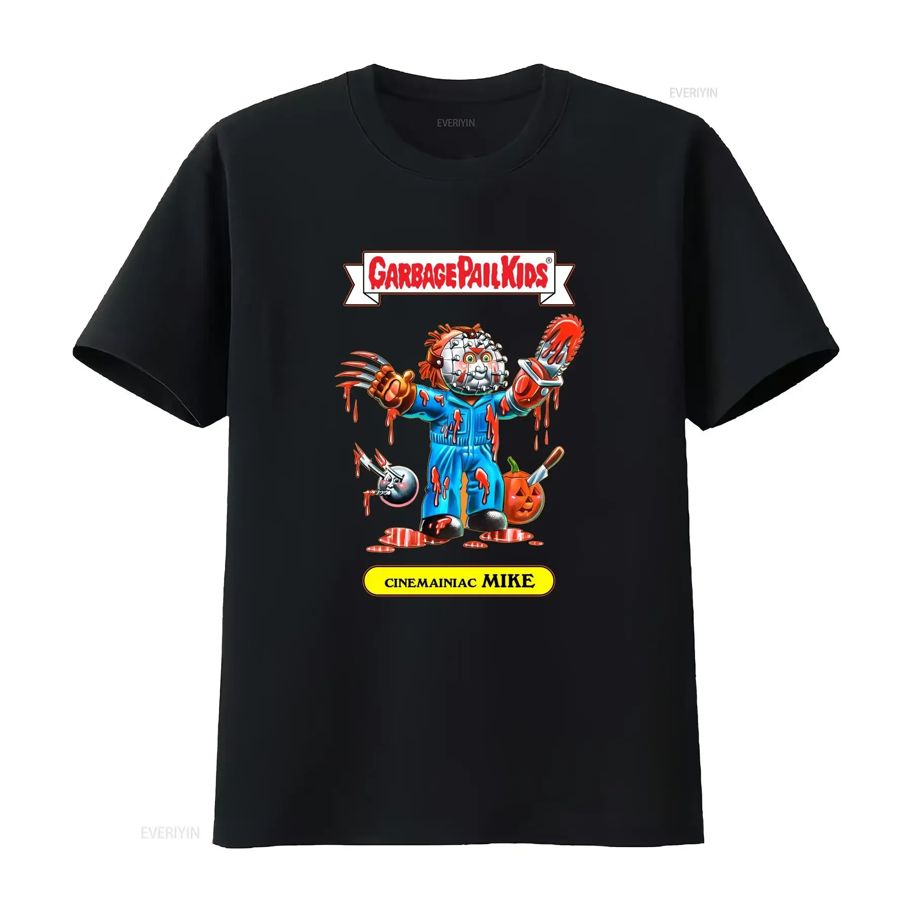 Garbage Pail Kids Trading Cards Cinemaniac Mike Cool T Shirt vintage Washed Stretched homme streetwear graphic Casual Slightly