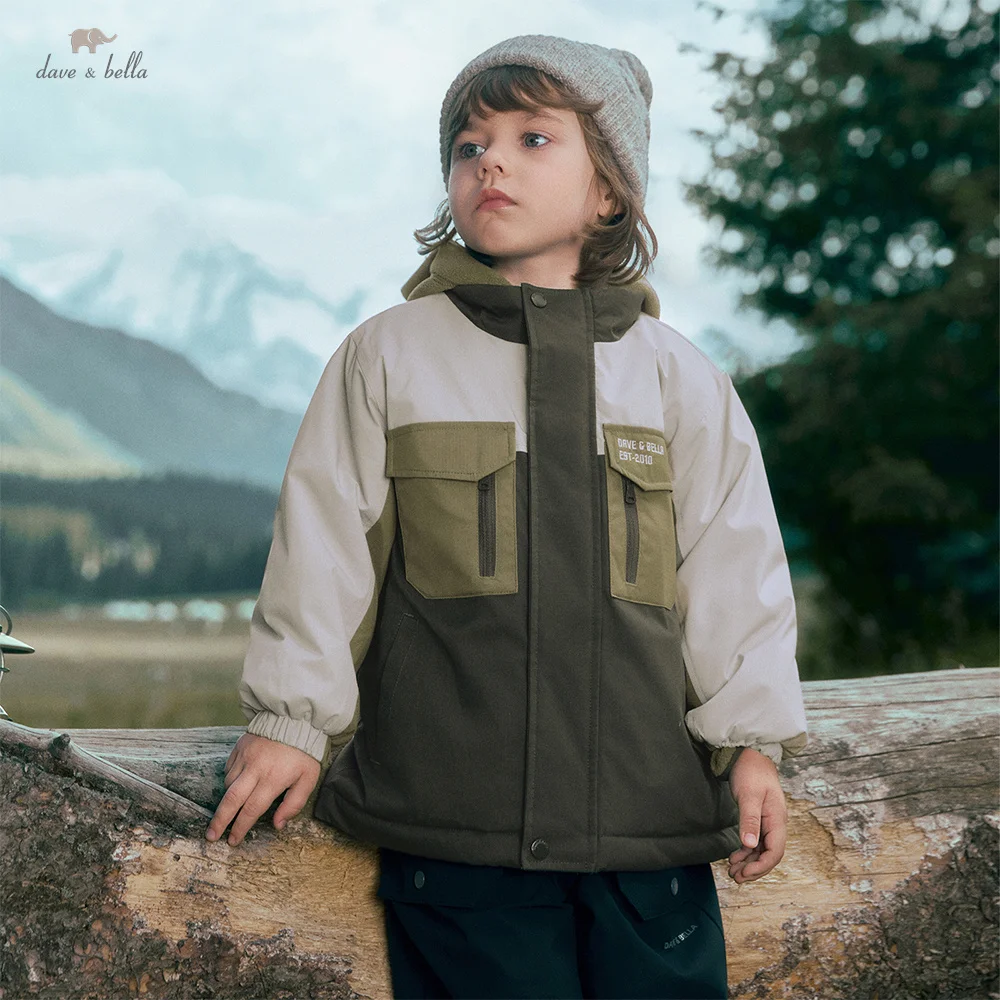 

Dave Bella Children Two piece Set Jacket Autumn Winter Boys Warm Waterproof Outdoor Coat Outerwear Children's Clothing DB4254270