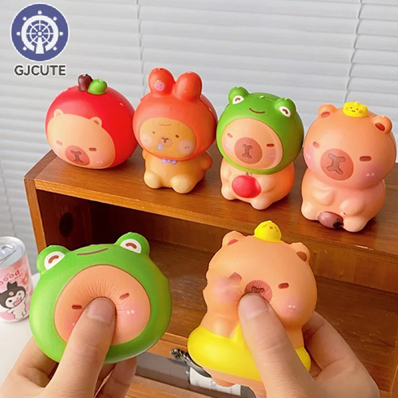 

Random 1Pc Cute Cartoon Capybara Mochi Pinching Toy Stress Release Hand Relax Squishy Toys Slow Rebound Decompression Toy Gifts