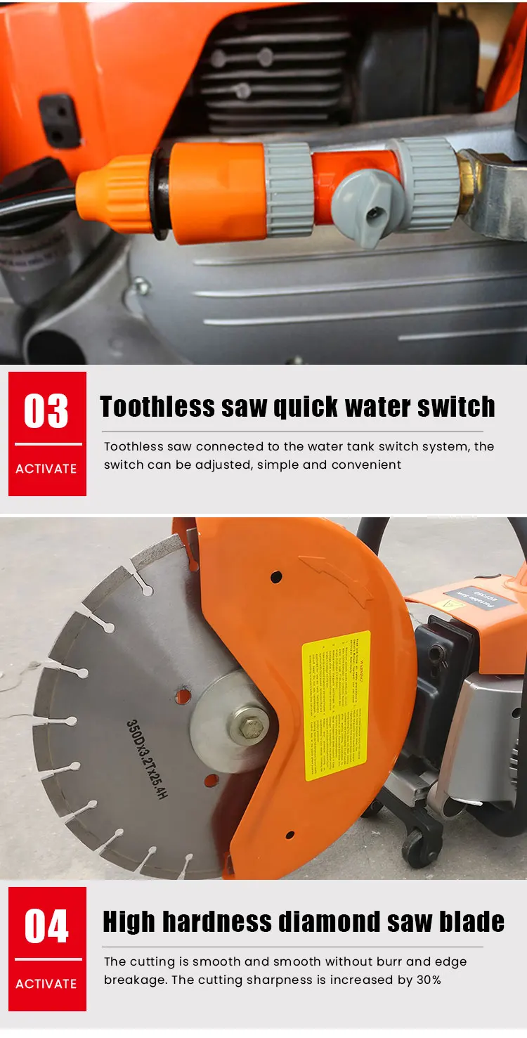 Taglierina per sega per calcestruzzo con motore portatile per asfalto