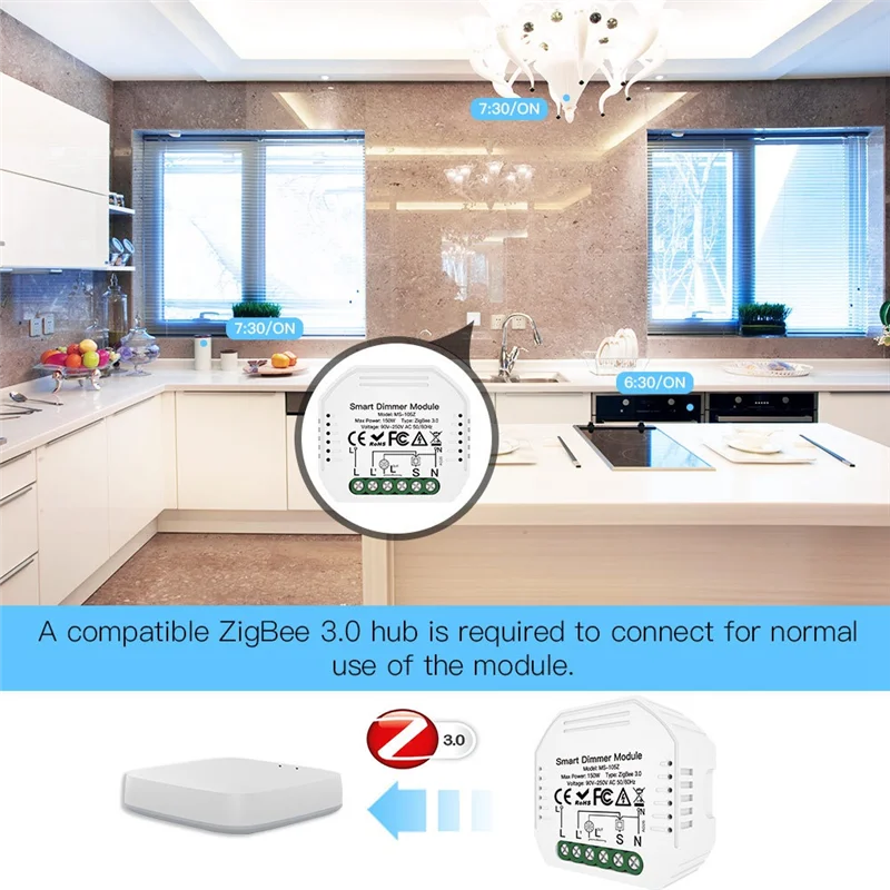 FEDI-Zigbee Curtain Switch Module Smart 1-Way Dimming Switch App Remote Controlled For Alexa Google Home Voice