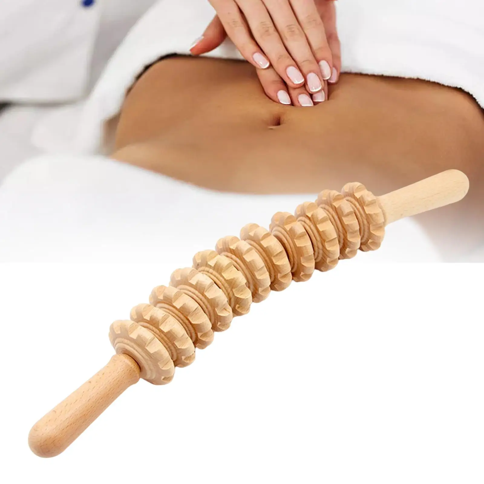 Manual Wood Roller Muscle Relax Tool Stick Multifunctional Abdomen Massager