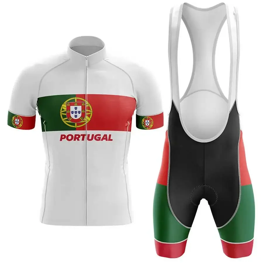 

POWERBAND Portugal NATIONAL SHORT SLEEVE CYCLING JERSEY SUMMER CYCLING WEAR ROPA CICLISMO+BIB SHORTS