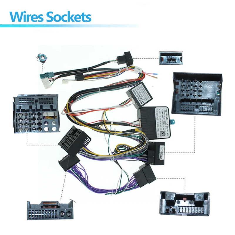 16pin Android Car Radio Stereo Wire Harness Power cable Adapter Canbus decoder box For Audi Q5 A4L