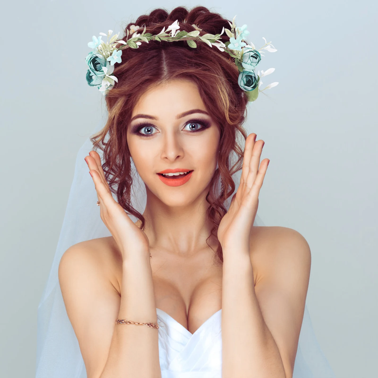 

Flower Headb for Women Lightweight Hairb s Girls Vintage Bridal Headdress Adjustable Sashes Petals Accessories Tea Party Photos