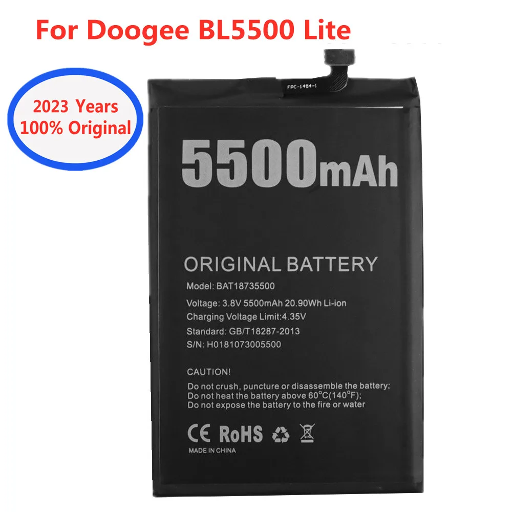 

2023 New 100% Original 5500mAh BAT18735500 Replacement Battery For DOOGEE BL5500 Lite 4G 6.19'' 19:9 Android 8.1 Quad-core Phone