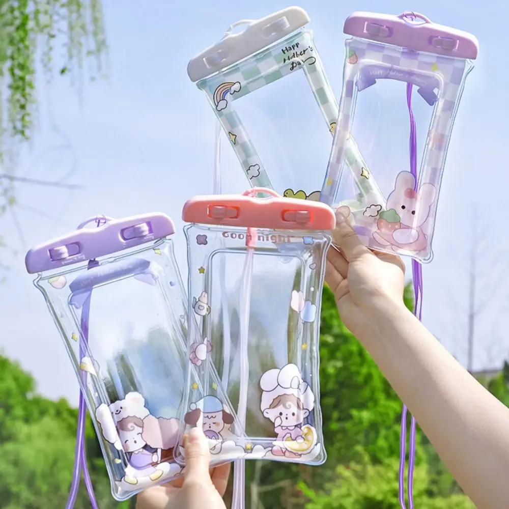 

Симпатичная водонепроницаемая сумка, новая прямоугольная водонепроницаемая сумка из ПВХ, прозрачная мультяшная сумка для дайвинга с сенсорным экраном, для бассейна