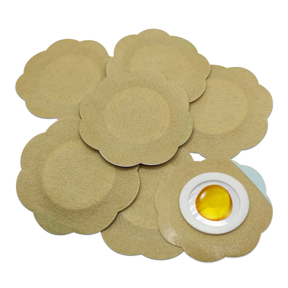10PCS Castor Oil Patches Castor Oil Pack Wraps Disposable Organic Cotton Self-Adhesive Pads for Belly Button Anti Leakage Design