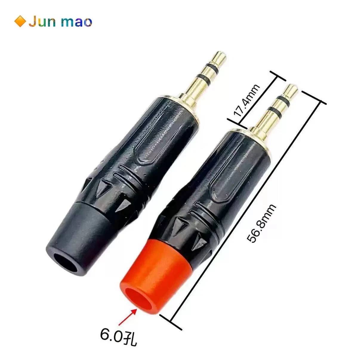 Gold plated 3.5 audio plug 3.5 3-core 4-core audio plug 3.5 four section headphone plug 3.5 XLR male head