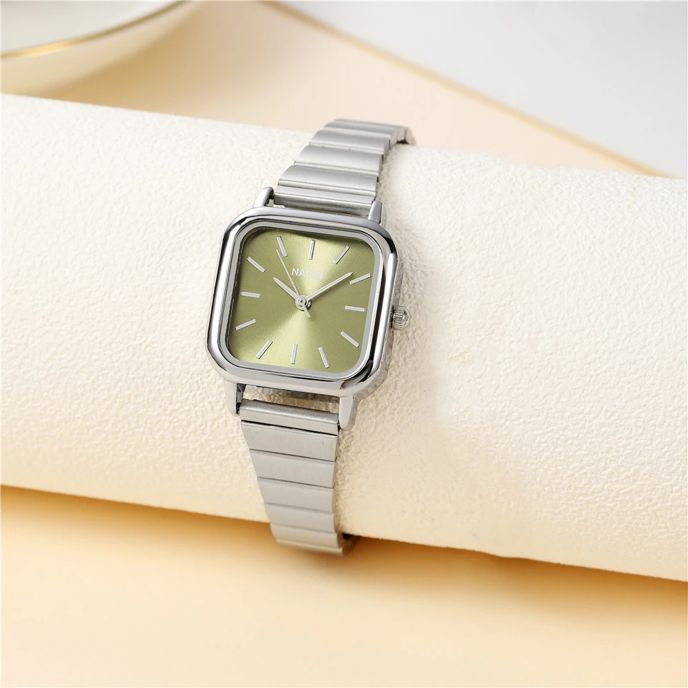 high quality luxury fashion square dial women steel band quartz dress watch