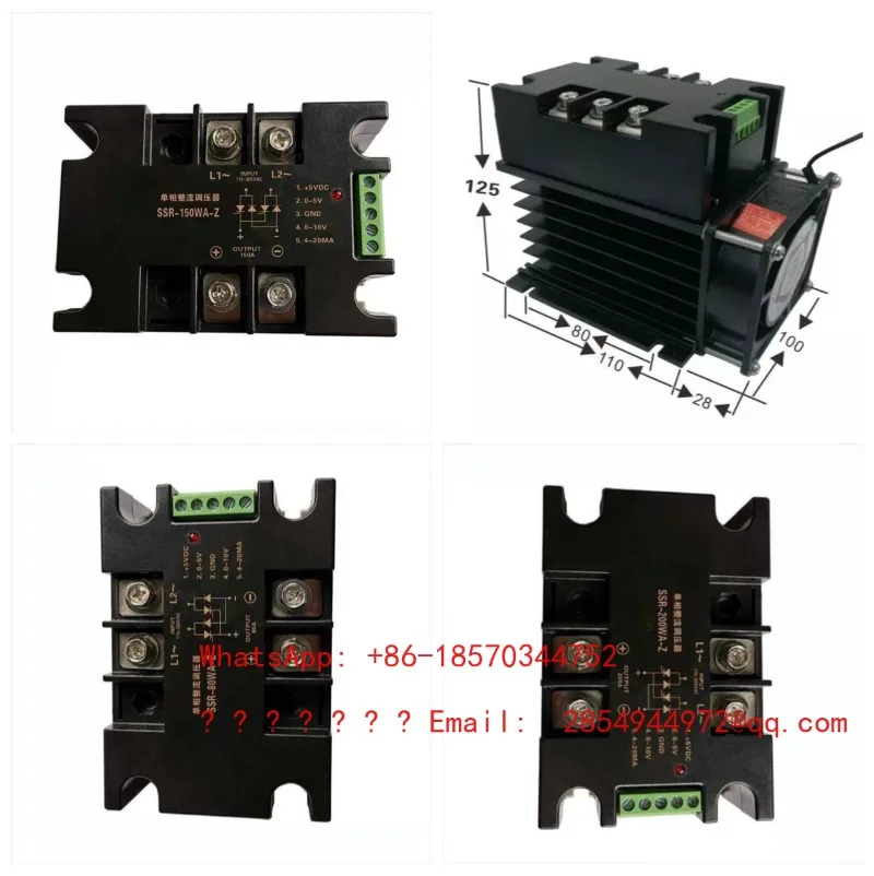 Single Phase Rectifier Solid State Voltage Regulator Module SSR-10WA-Z, 4-20MA, 1-5V, 10K Potentiometer