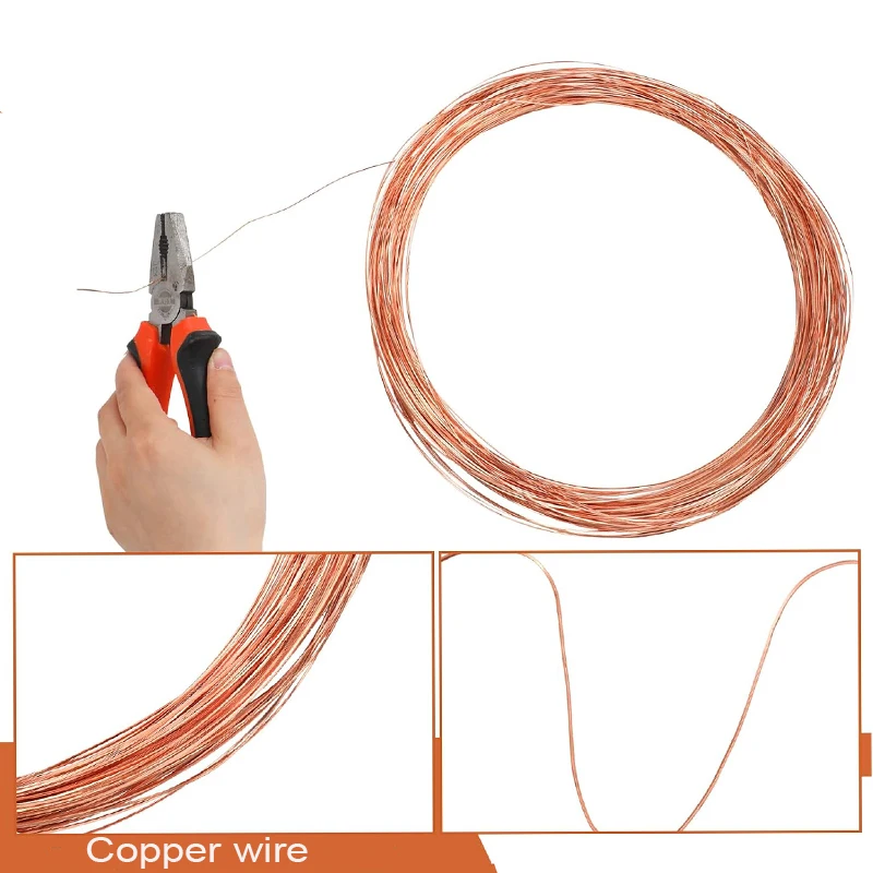 1/5/10 m Kupferleitfähiger Kupferdraht, ultrafeiner Kupferdraht, Durchmesser 0,1–5 mm. r leitfähige Kupferdraht hat eine gute Leitfähigkeit  13