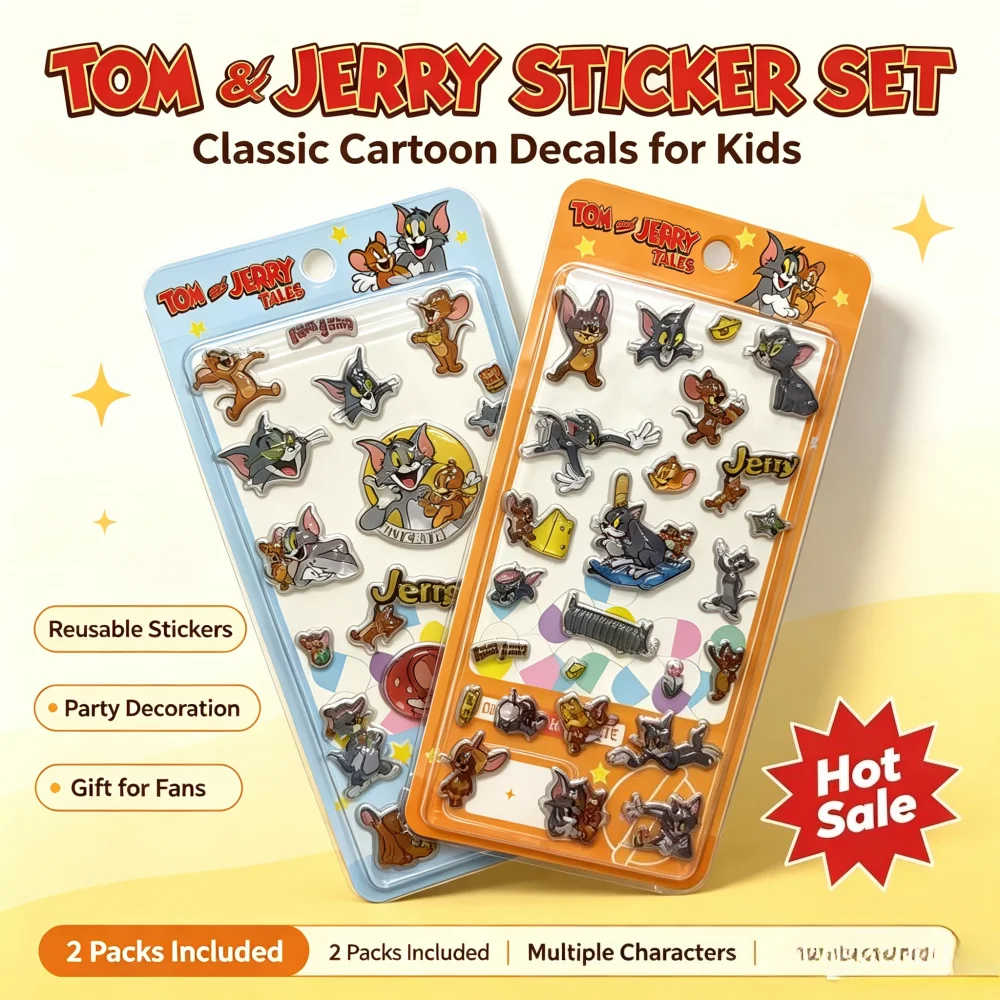 Laptop Accessories Kids - Tom and Jerry 3D Bubble Stickers