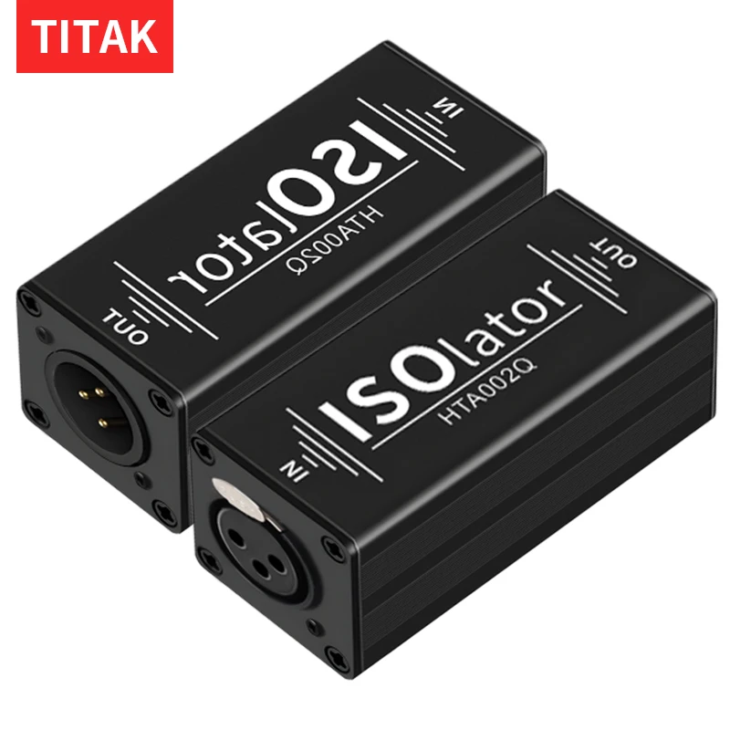 Black Audio Isolator Professional Mono Common Ground Filtering To Eliminate Current Sound Balancing Adapter