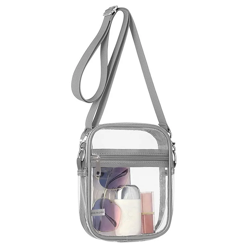 PVC Waterproof Shoulder Bag Women\'s Transparent Versatile Crossbody Bag Everyday Accessory Bag Crossbody Small Square Bag