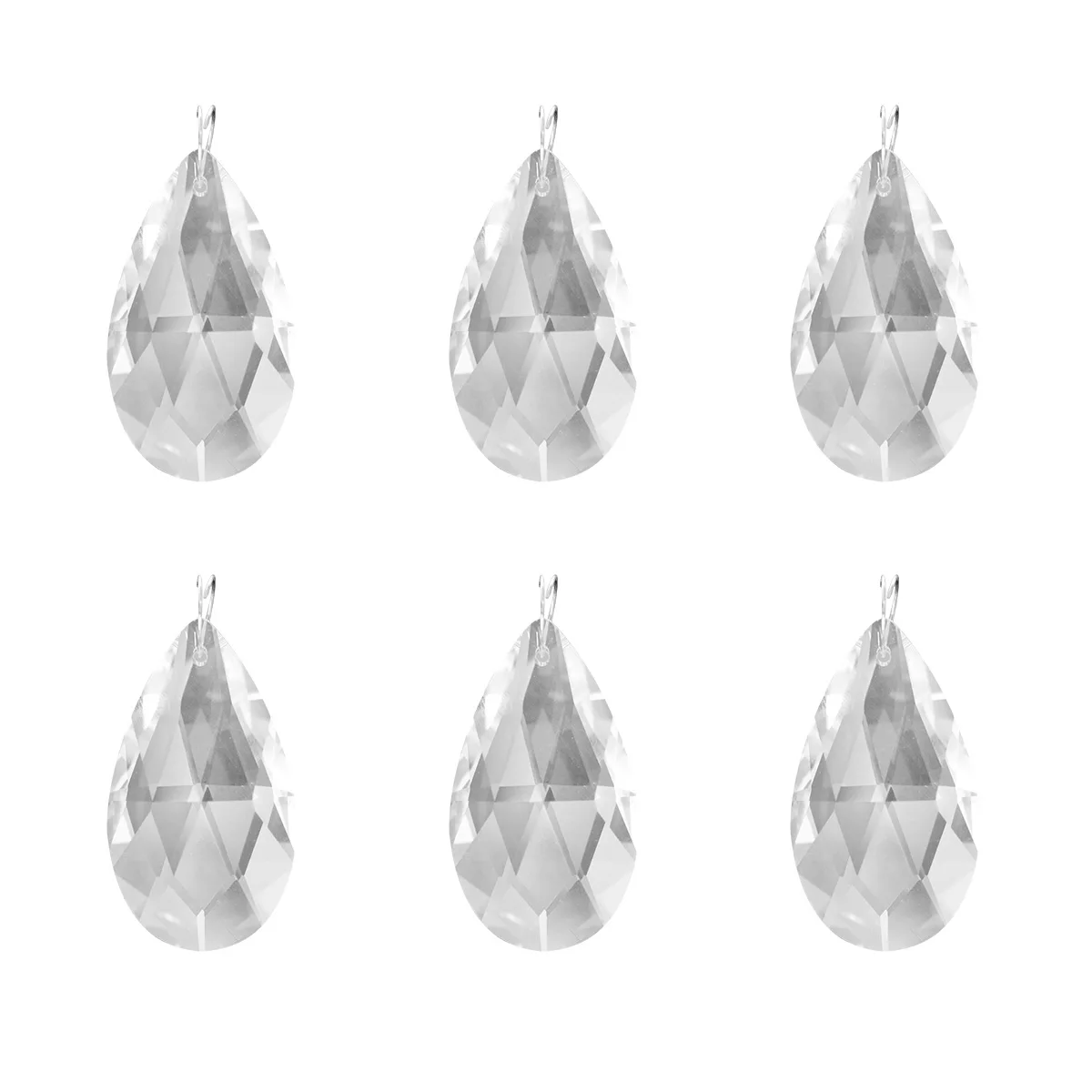 

24Pcs 30mm Teardrop Crystal Pendant Shiny Reflected Surface Home Car Room Decor Water Drop Shape Pendant Crystal Ball