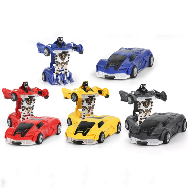 One Click Automatic Collision Deformation Robot Boy Gift Dual Form Toy Car Parent-child Interactive Model Car