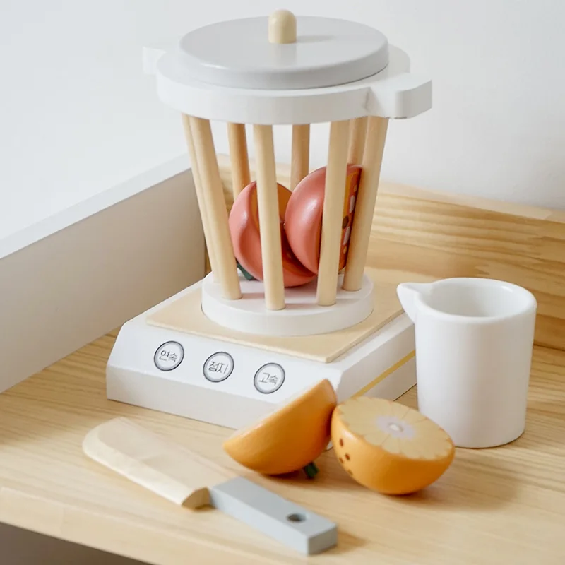 Oddler Montessori Drewniana Zabawka - Symulacja Tosteru, Blendera, Ekspresu do Kawy, Zestaw Kuchenny do Zabawy