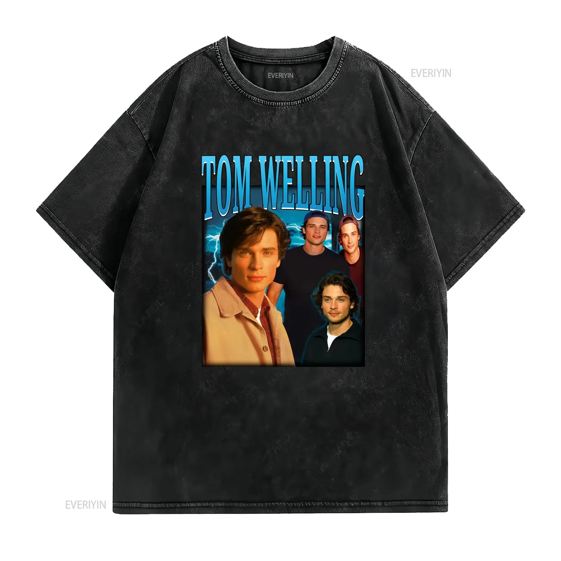 Tom Welling T Shirt vintage sweaT sweater fans Washed Stretched Versatile graphic Breathable Soft Comfortable Casual vintage