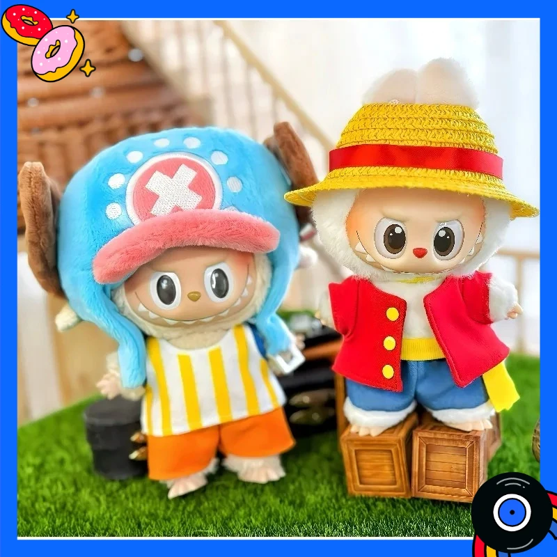 

Новая одежда для кукол Labubu, шляпа-чоппер с героями мультфильмов, соломенный набор Луффи, комплект из 3 предметов, мини-плюшевая кукла, одежда, модные аксессуары для кукол