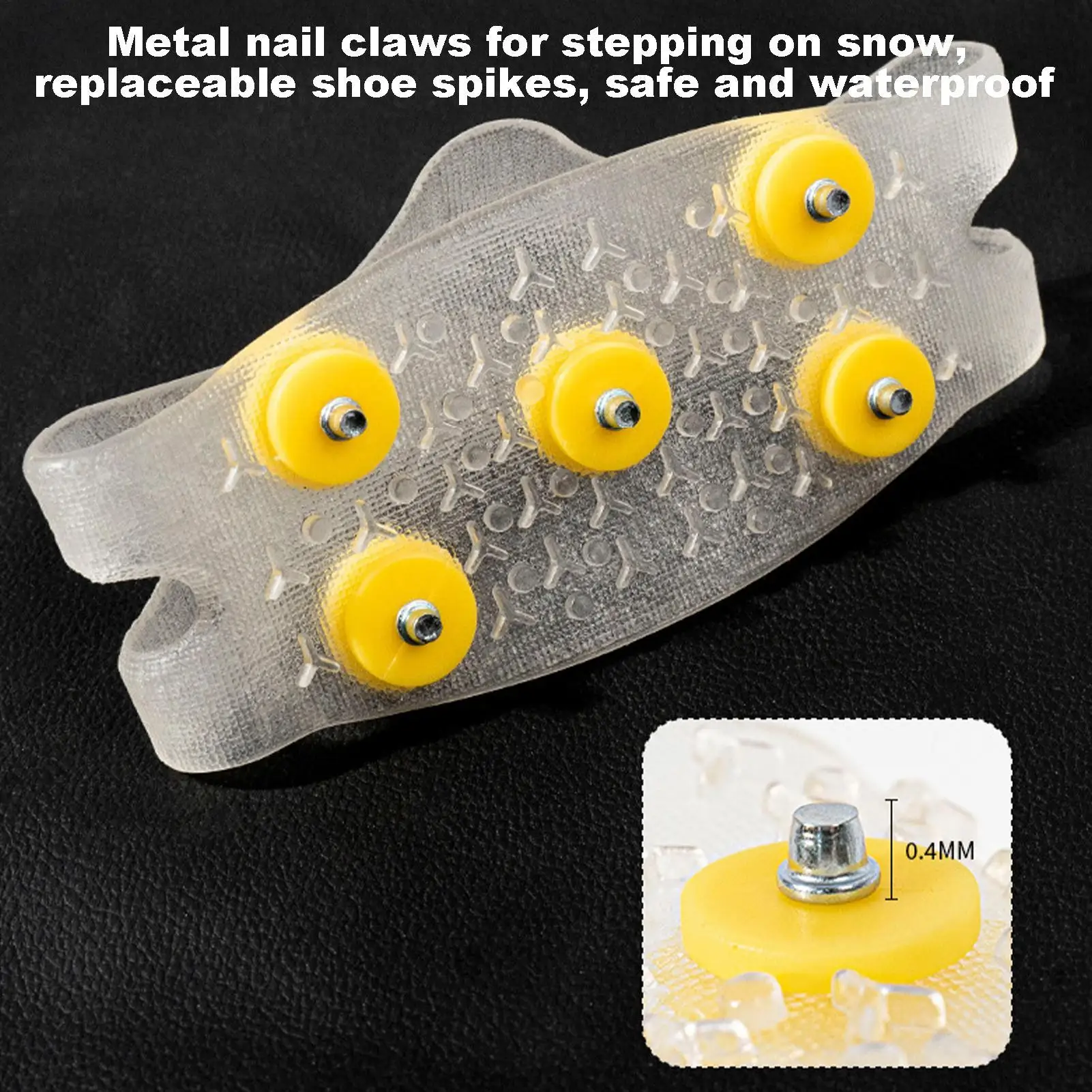 Ice Cleats TPE Crampons Traction Grips Spikes Pair With 5 Steel Studs Winter Ice Pair Snow Spikes Grips Anti-Slip For Winter Ice
