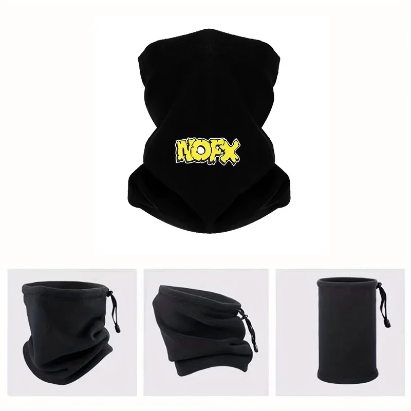 Yellow letters black outline white details Men Outdoor Scarf Mask Neck Gaiter Hat Women cap Headgear Windproof Keep Warm Winter
