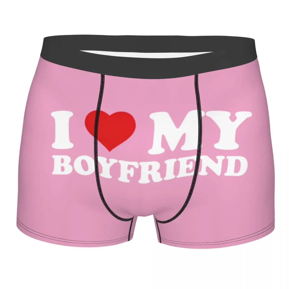 

Custom I Love My Boyfriend Underwear Men Print Boxer Shorts Panties Briefs Soft Underpants