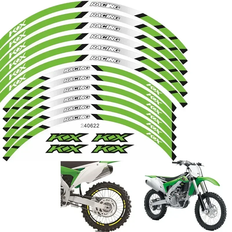 For Kawasaki KX 450 250 250F 450F 85 125 100 50 550 60 65 80 85  Motorcycle Parts Contour Wheel Decoration Decal Sticker - C