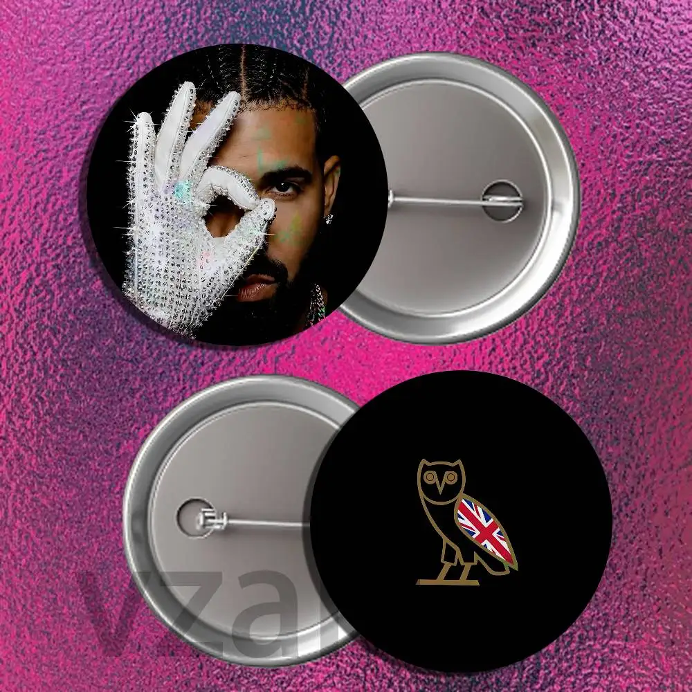 D-Drake O-OVO Badges 25 32 44 58 75 mm Round Customizable Wholesale Fan goods Self-made fan freebies TH